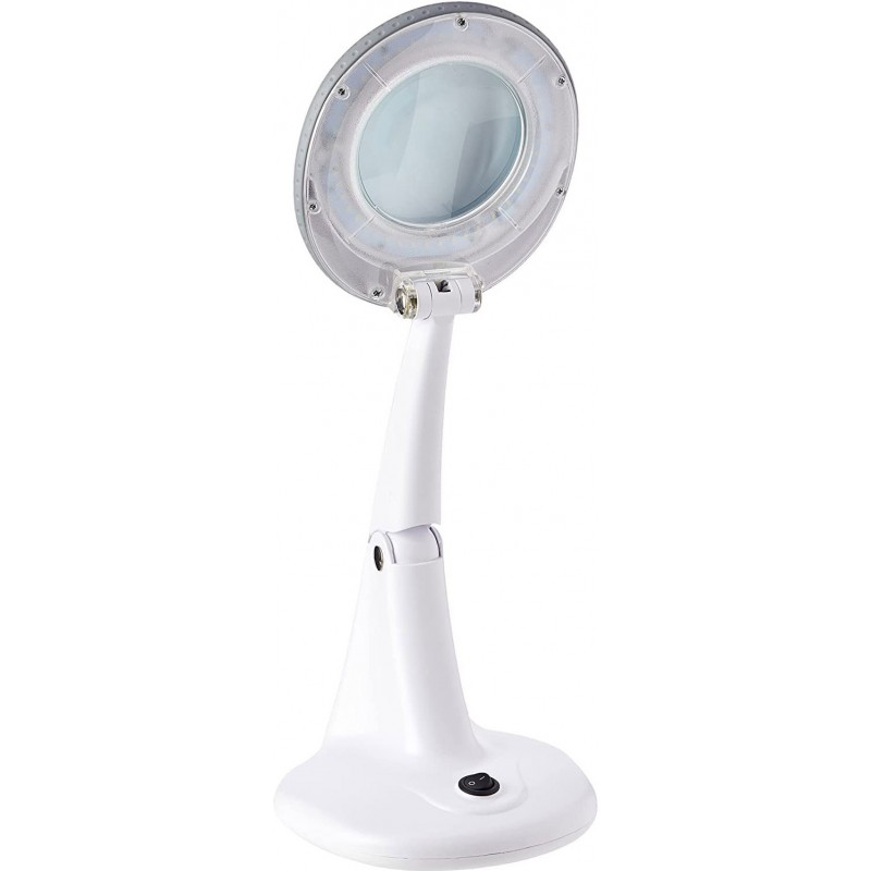 89,95 € Free Shipping | Technical lamp 12W 6500K Cold light. 28×21 cm. Tabletop LED magnifying glass Crystal and glass. White Color
