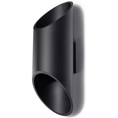 72,95 € Free Shipping | Indoor wall light Cylindrical Shape 30×12 cm. Living room, dining room and bedroom. Aluminum. Black Color