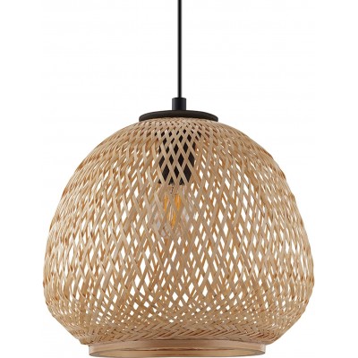 吊灯 Eglo 40W 球形 形状 110×32 cm. 厨房. 优质的 和 工业的 风格. 钢, 铝 和 木头. 棕色的 颜色