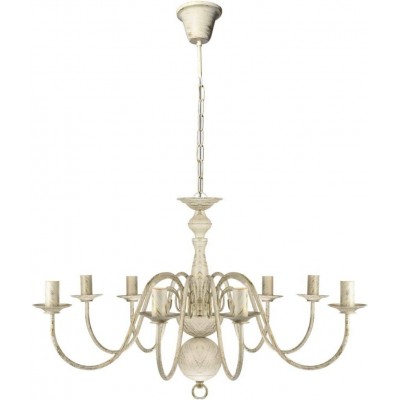 95,95 € Free Shipping | Chandelier 40W 31×20 cm. 8 light points Metal casting. White Color