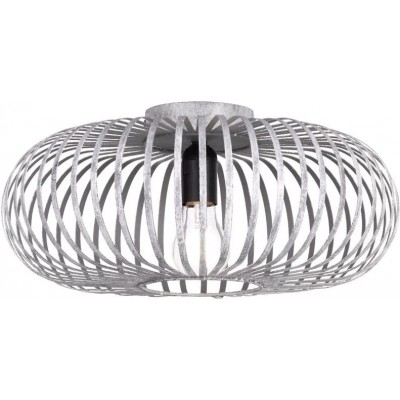 79,95 € Free Shipping | Ceiling lamp Trio 60W Round Shape 40×40 cm. Dining room, bedroom and lobby. Metal casting. Gray Color