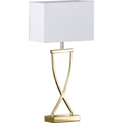 Lámpara de sobremesa 40W Forma Rectangular 51×27 cm. Comedor, dormitorio y vestíbulo. Metal. Color blanco
