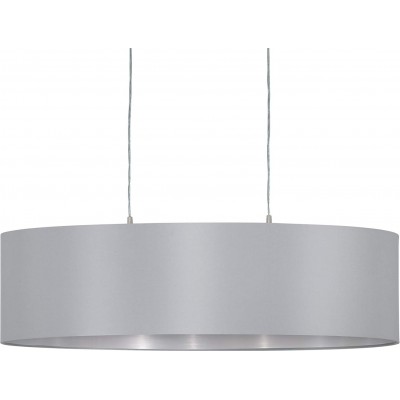 111,95 € Free Shipping | Hanging lamp Eglo 60W Oval Shape 110×78 cm. Dining room, bedroom and lobby. Modern Style. Metal casting. Gray Color