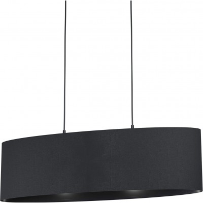 吊灯 Eglo 椭圆形 形状 Ø 22 cm. 2个光点 客厅, 饭厅 和 卧室. 现代的 风格. 钢 和 纺织品. 黑色的 颜色