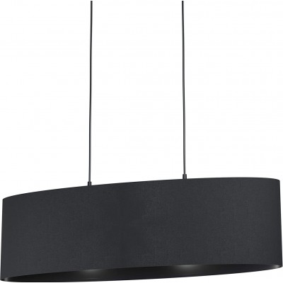 129,95 € Free Shipping | Hanging lamp Eglo Ø 22 cm. 2 points of light Steel and textile. Black Color