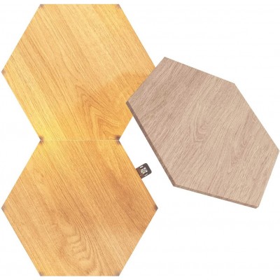 盒装3个 室内壁灯 6W 23×20 cm. 六边形设计 客厅, 饭厅 和 卧室. 现代的 风格. 木头. 棕色的 颜色
