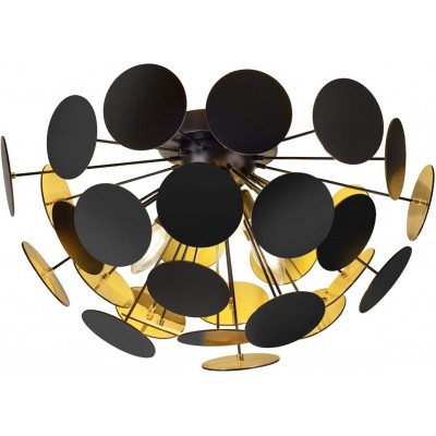 139,95 € Free Shipping | Ceiling lamp Trio 40W 3000K Warm light. Round Shape 54×54 cm. Living room, bedroom and lobby. PMMA and Metal casting. Black Color