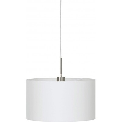 吊灯 Eglo 60W 圆柱型 形状 Ø 38 cm. 厨房, 饭厅 和 卧室. 现代的 风格. 钢 和 纺织品. 白色的 颜色