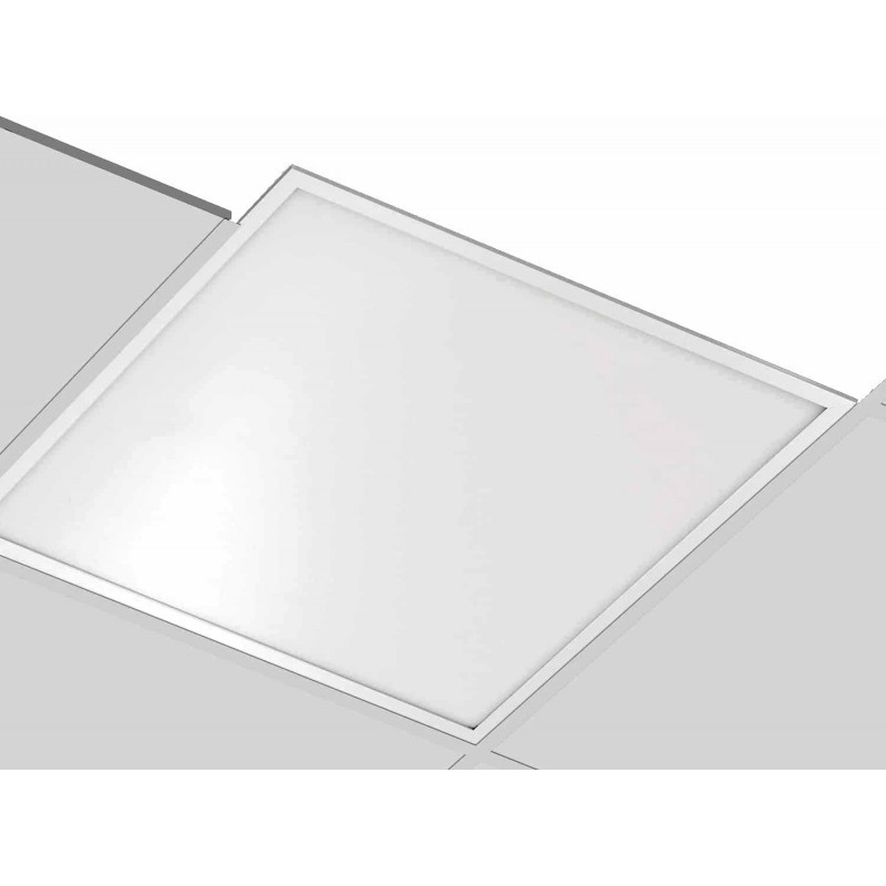 57,95 € Envio grátis | Painel de LED 40W Forma Quadrado 60×60 cm. LED Sala de estar, sala de jantar e quarto. Alumínio. Cor branco