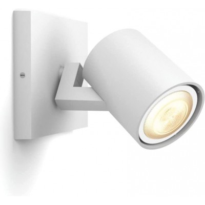 97,95 € Envio grátis | Refletor interno Philips 5W Forma Cilíndrica 11×11 cm. LED ajustável. Alexa e Google Home Sala de estar, sala de jantar e salão. Cor branco
