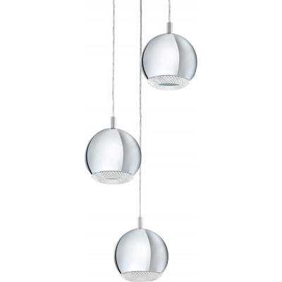 125,95 € Free Shipping | Hanging lamp Eglo 3W 3000K Warm light. 110×29 cm. 3 points of light Steel and pmma. Gray Color