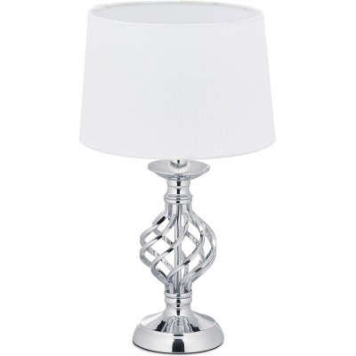 Lampada da tavolo Forma Cilindrica 44×25 cm. Tattile Soggiorno, sala da pranzo e camera da letto. Stile moderno. PMMA, Metallo e Biancheria. Colore bianca