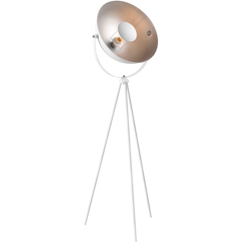 92,95 € Free Shipping | Floor lamp 60W Round Shape 20×20 cm. Clamping tripod Dining room, bedroom and lobby. Retro Style. Steel. White Color