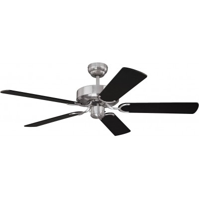 149,95 € Envío gratis | Ventilador de techo 60W 132×132 cm. 5 aspas-palas Acero y metal. Color marrón