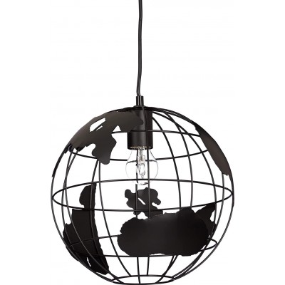 81,95 € Envio grátis | Lâmpada pendurada 40W Forma Esférica Ø 30 cm. Design em forma de globo Sala de jantar, quarto e salão. Estilo moderno. Metais. Cor preto