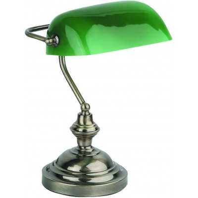 Lampada de escritorio 60W 38×26 cm. Lâmpada estilo banqueiro Sala de estar, sala de jantar e quarto. Estilo clássico. Cristal. Cor verde