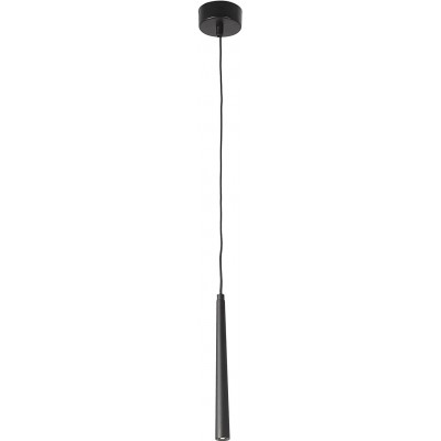 Hanging lamp 3W 2700K Very warm light. Cylindrical Shape Living room, dining room and bedroom. Classic Style. Aluminum. Black Color