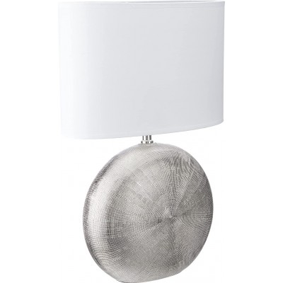76,95 € Free Shipping | Table lamp 46W Round Shape 53 cm. Living room, dining room and lobby. Modern Style. Ceramic. Plated chrome Color