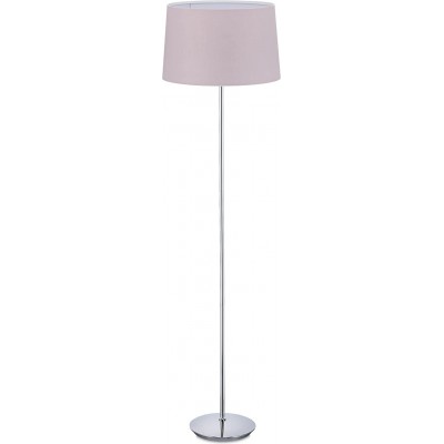 99,95 € Spedizione Gratuita | Lampada da pavimento 60W Ø 40 cm. Metallo e tessile. Colore cromato