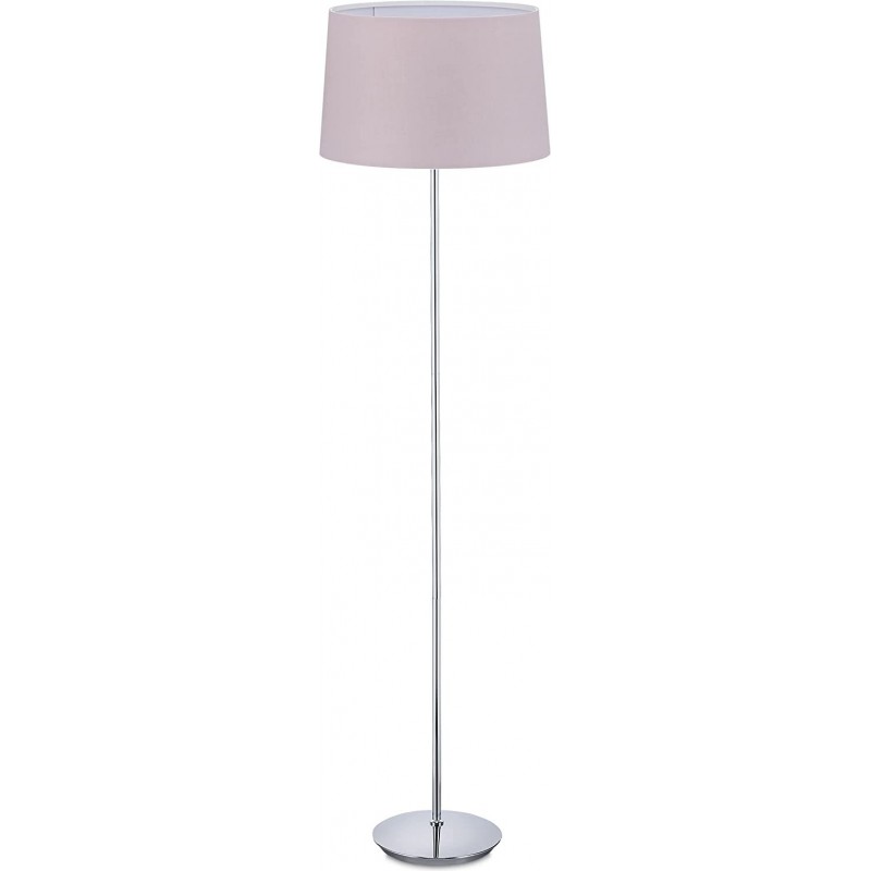 105,95 € Free Shipping | Floor lamp 60W Cylindrical Shape Ø 40 cm. Living room, dining room and lobby. Modern Style. Metal casting and Textile. Plated chrome Color
