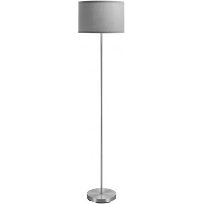 Floor lamp 60W Cylindrical Shape 160×35 cm. Living room, dining room and bedroom. Modern Style. Metal casting and Textile. Plated chrome Color