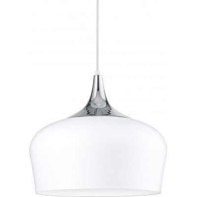 Lámpara colgante Eglo 60W Forma Redonda 110×35 cm. Salón, comedor y dormitorio. Estilo moderno. Acero y Aluminio. Color blanco