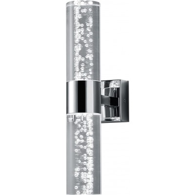 Настенный светильник для дома Trio 3W Цилиндрический Форма 30×12 cm. Двунаправленный двойной фокус Спальная комната и ванная комната. Акрил. Серебро Цвет