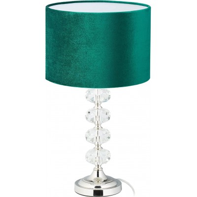 111,95 € Free Shipping | Table lamp 40W Cylindrical Shape 47×26 cm. Living room, bedroom and lobby. Modern Style. Crystal. Green Color