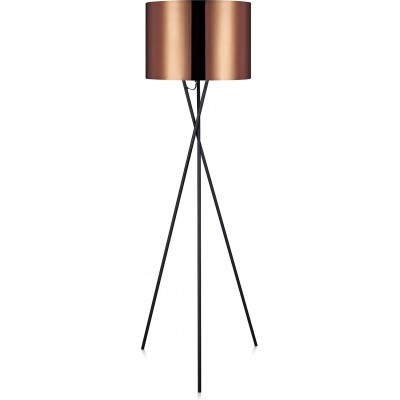 Lámpara de pie 50W Forma Cilíndrica 158×58 cm. Trípode de sujeción Salón, dormitorio y vestíbulo. Estilo moderno. PMMA. Color cobre