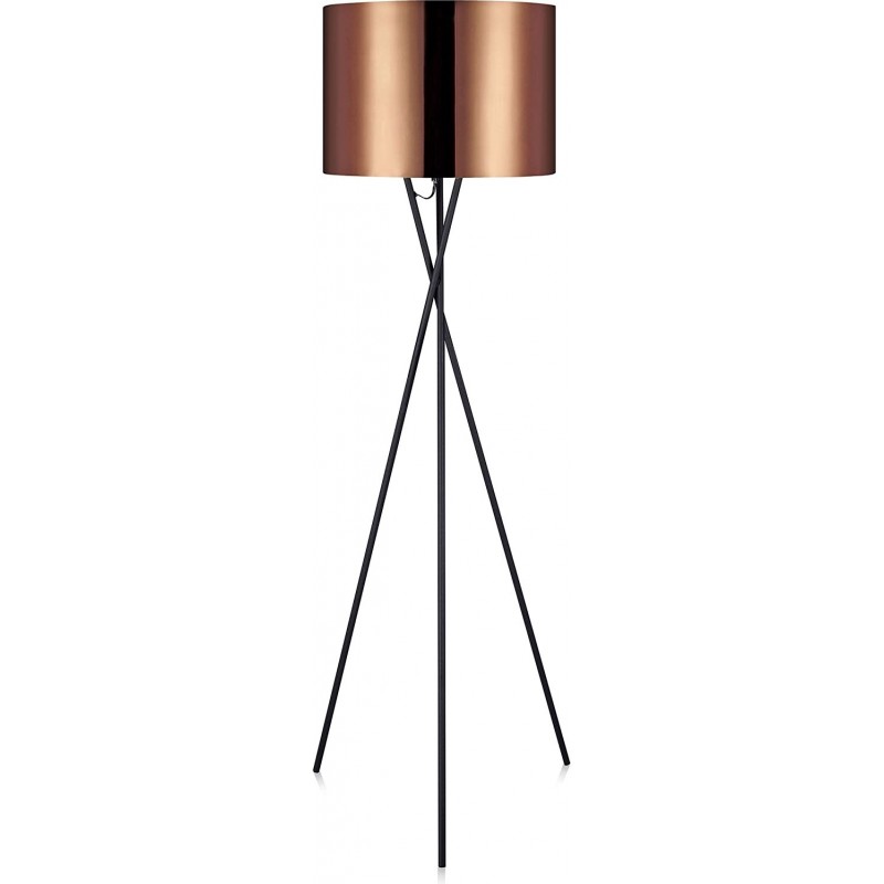 125,95 € Free Shipping | Floor lamp 50W Cylindrical Shape 158×58 cm. Clamping tripod Living room, bedroom and lobby. Modern Style. PMMA. Copper Color
