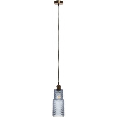 Lampada a sospensione 40W Forma Cilindrica 34×12 cm. Soggiorno, sala da pranzo e atrio. Stile retrò. Bicchiere. Colore blu
