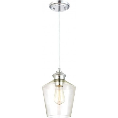 Lampada a sospensione 8W Forma Cilindrica LED Soggiorno, sala da pranzo e atrio. Metallo e Bicchiere. Colore grigio