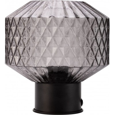 Lampada da tavolo 20W Forma Cilindrica 19×18 cm. Soggiorno, camera da letto e atrio. Stile moderno. Cristallo, Metallo e Bicchiere. Colore nero