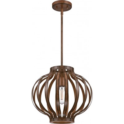 吊灯 60W 球形 形状 120×120 cm. 厨房 和 饭厅. 乡村 风格. 金属 和 木头. 棕色的 颜色