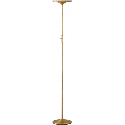Lámpara de pie Trio 20W 3000K Luz cálida. Forma Redonda 180×31 cm. Dormitorio. Estilo moderno. Latón. Color dorado