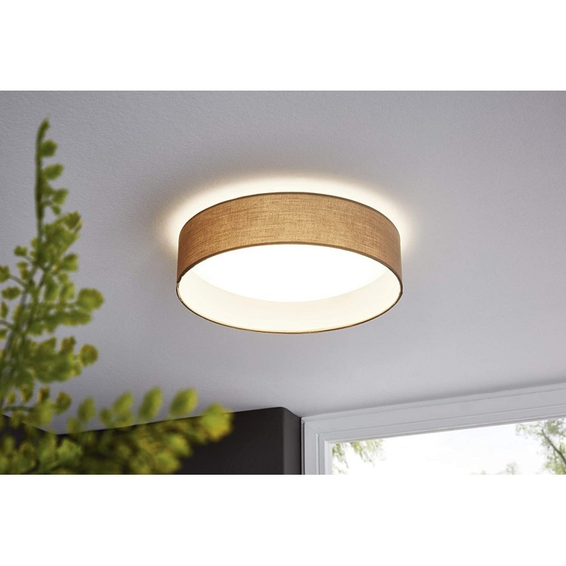89,95 € Free Shipping | Indoor ceiling light Eglo 11W 3000K Warm light. Round Shape 34×34 cm. Living room, dining room and lobby. Modern Style. PMMA. Beige Color