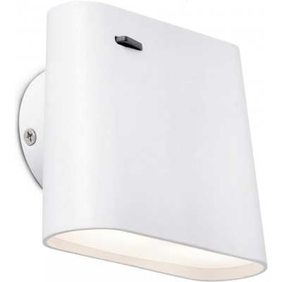 Lampada da parete per interni 6W 2700K Luce molto calda. 12×10 cm. LED Acciaio inossidabile e alluminio. Colore bianca