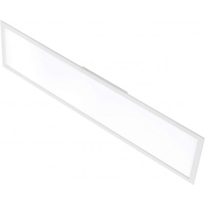 126,95 € Envío gratis | Plafón de interior 36W 120×30 cm. LED regulable. Mando a distancia Pmma y metal. Color blanco