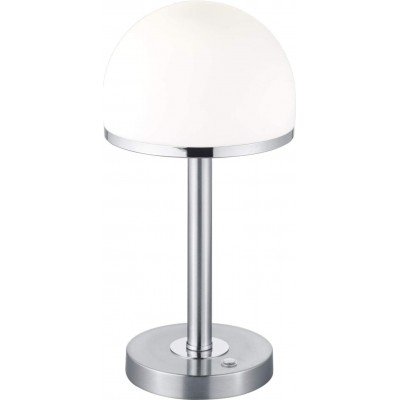 Lámpara de sobremesa Trio 4W Forma Esférica 39×20 cm. Salón, comedor y dormitorio. Metal y Vidrio. Color níquel