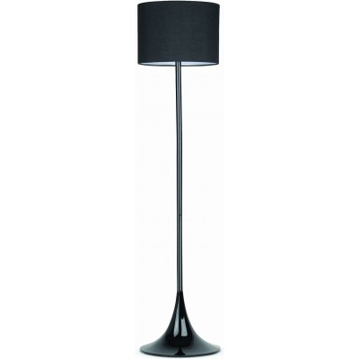 Floor lamp 60W Cylindrical Shape Ø 35 cm. Office. Modern Style. Metal casting and Textile. Black Color