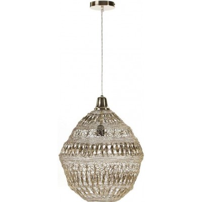 Lámpara colgante Forma Esférica 41×41 cm. Salón, comedor y vestíbulo. Metal y Policarbonato. Color oro antiguo