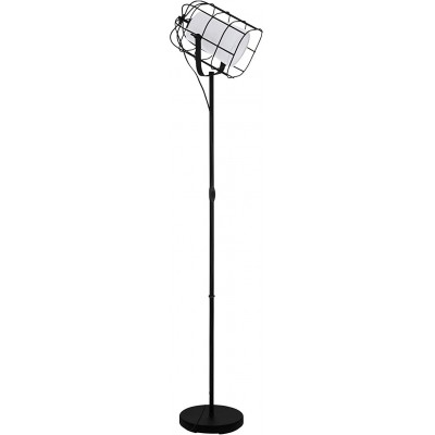 Lámpara de pie Eglo 28W Forma Cilíndrica 149×26 cm. Salón, comedor y dormitorio. Estilo moderno. Acero. Color negro