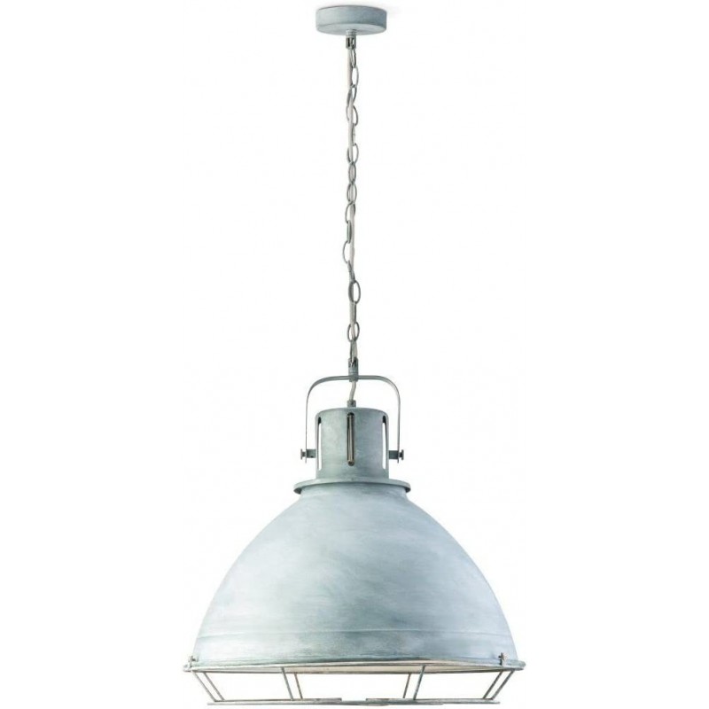 102,95 € Free Shipping | Hanging lamp 10W Spherical Shape 147×47 cm. Living room, dining room and bedroom. Retro and industrial Style. Metal casting and Textile. Gray Color