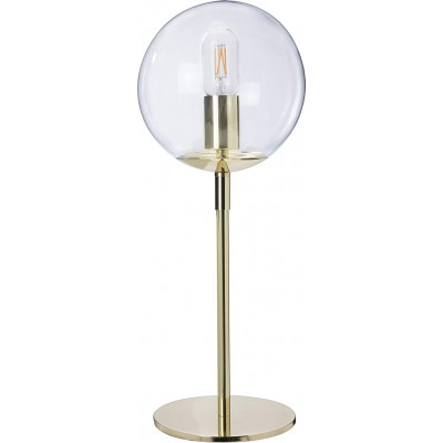 Lámpara de sobremesa Forma Esférica Ø 19 cm. Salón, comedor y dormitorio. Estilo diseño. Cristal y Metal. Color dorado