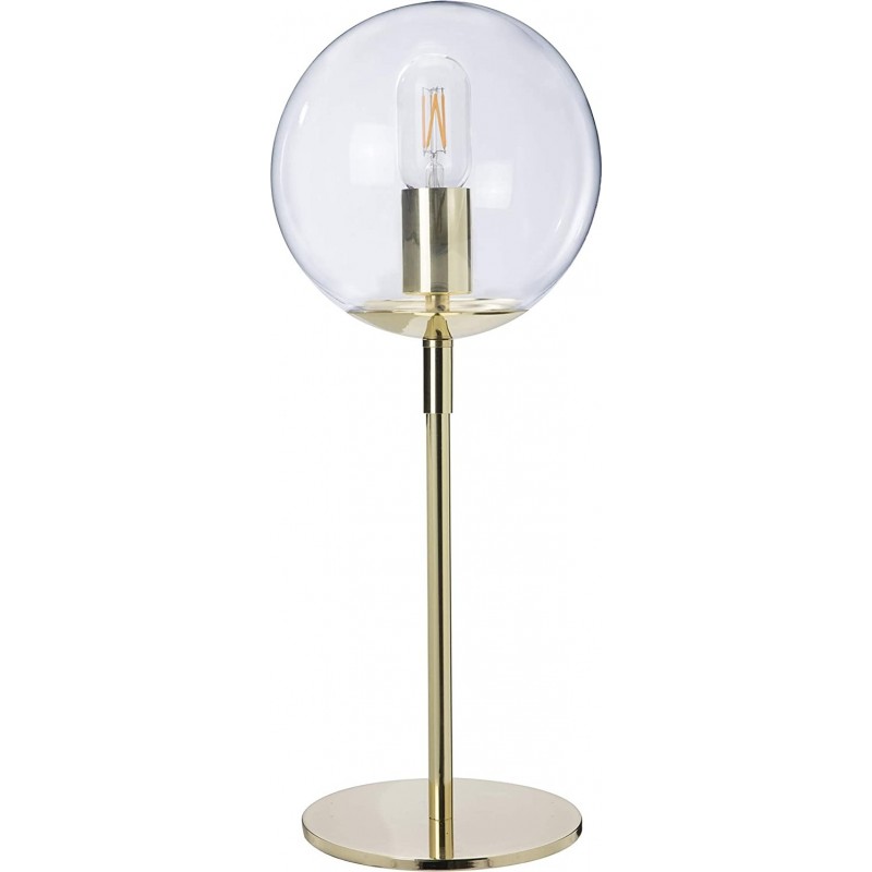 88,95 € Free Shipping | Table lamp Spherical Shape Ø 19 cm. Living room, dining room and bedroom. Design Style. Crystal and Metal casting. Golden Color