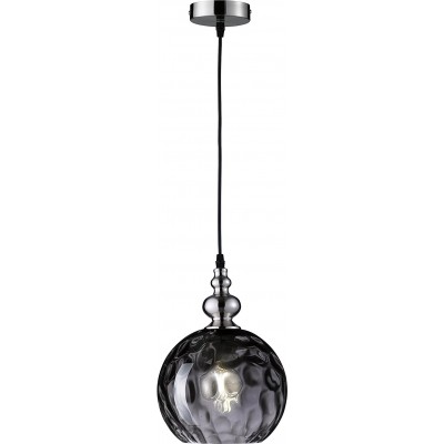 Hanging lamp 40W Spherical Shape 140×20 cm. Living room, bedroom and lobby. Modern Style. Crystal and Metal casting. Nickel Color