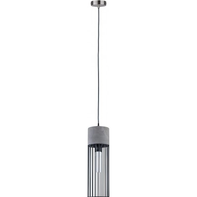 Lámpara colgante Forma Cilíndrica 110×12 cm. Salón, comedor y vestíbulo. Estilo moderno. Metal y Hormigón. Color gris