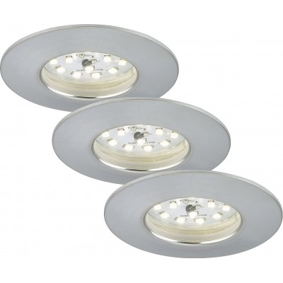 54,95 € Free Shipping | 3 units box Recessed lighting 6W Round Shape 8×8 cm. Dimmable LED Living room, dining room and bedroom. Modern Style. Aluminum and PMMA. Gray Color