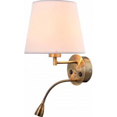 Lampada da parete per interni 3W Forma Cilindrica 31×25 cm. Lampada da lettura ausiliaria. Connessione USB Soggiorno, camera da letto e atrio. Stile moderno. Alluminio e Metallo. Colore d'oro