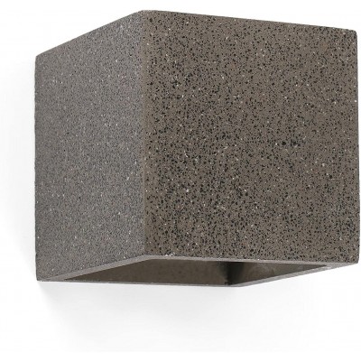 Indoor wall light 40W Cubic Shape 12 cm. Bidirectional light output Living room, dining room and bedroom. Concrete. Gray Color